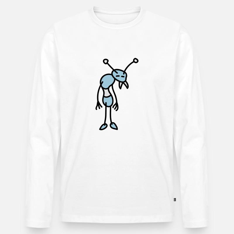 sad_bug_3c - Männer Premium Bio Langarmshirt - Weiß