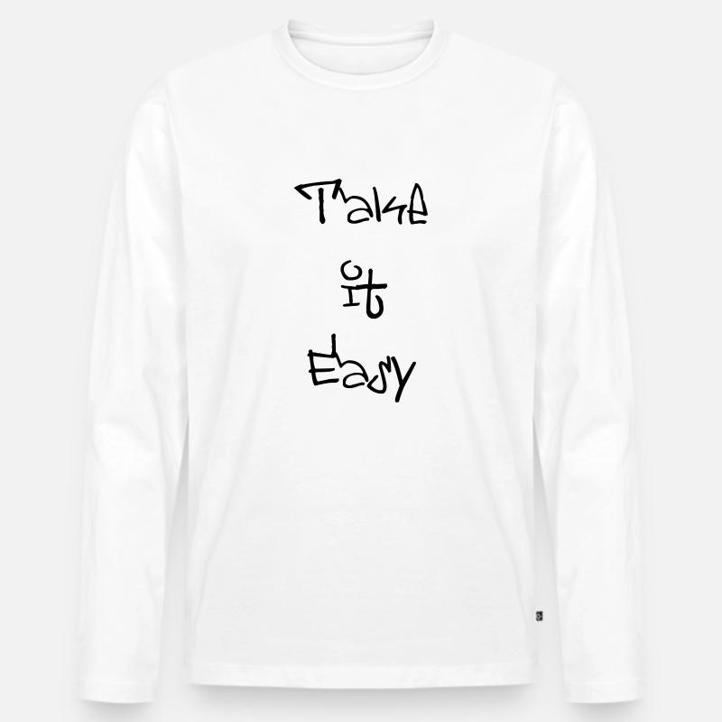 take it easy - Männer Premium Bio Langarmshirt - Weiß