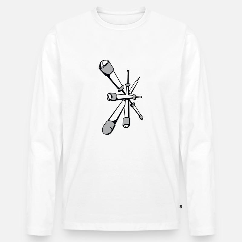 Pompfen - Männer Premium Bio Langarmshirt - Weiß