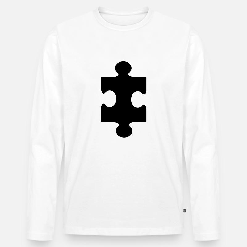 puzzle_2 - Männer Premium Bio Langarmshirt - Weiß