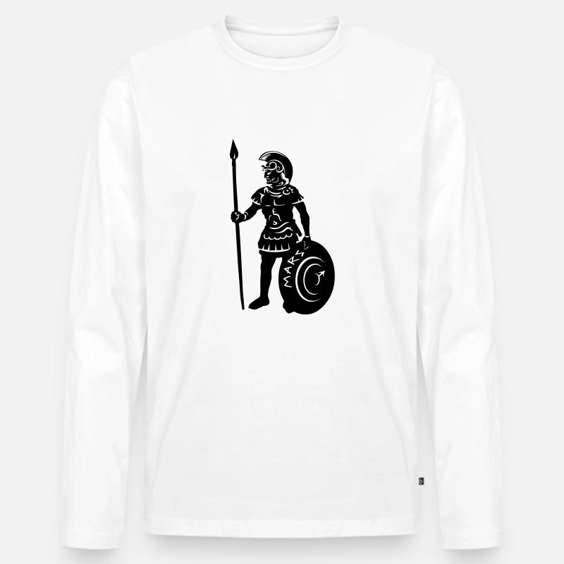 MARS GOTT - Männer Premium Bio Langarmshirt - Weiß
