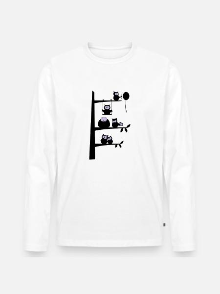 many owls - Men's Premium Organic Long Sleeve Shirt - white