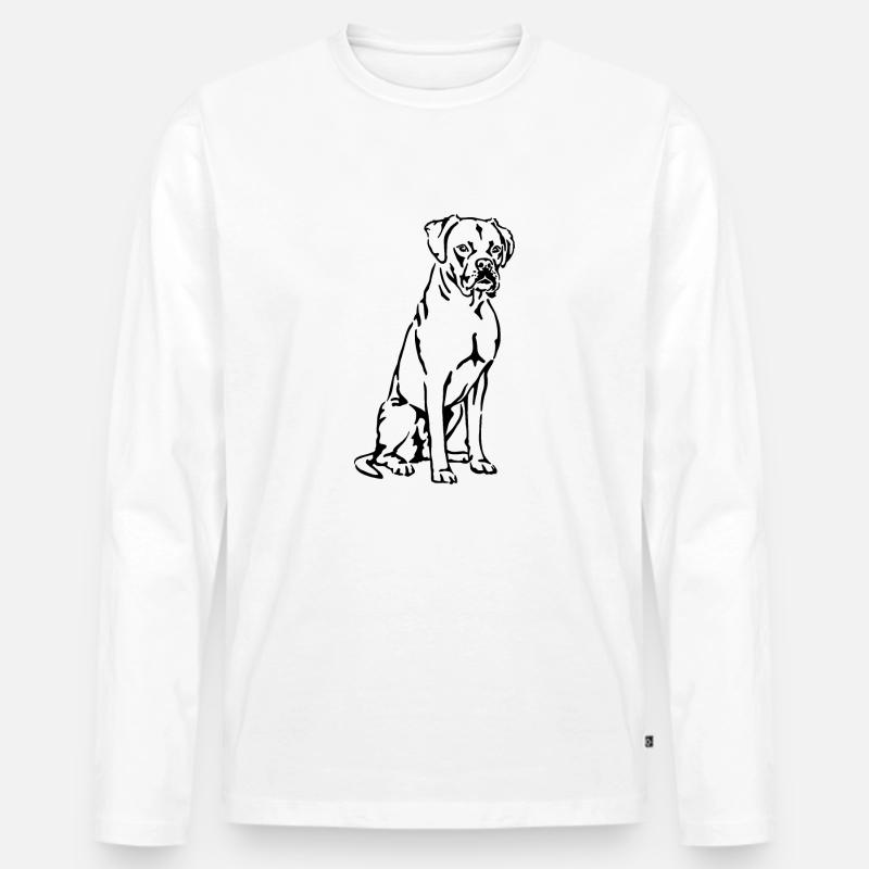 Boxer - Männer Premium Bio Langarmshirt - Weiß