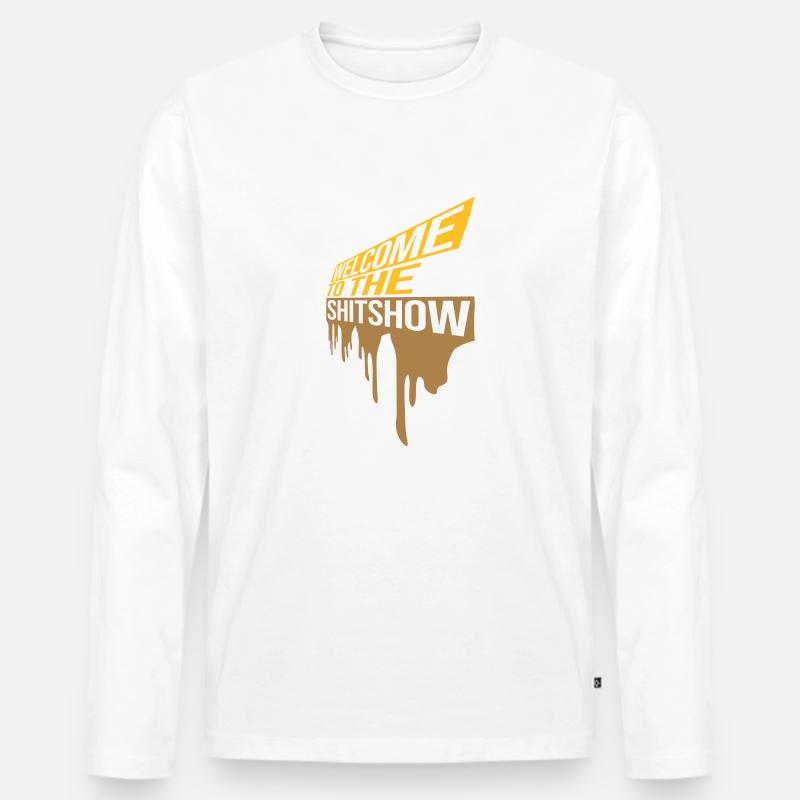 Tropfen Welcome Shitshow - Männer Premium Bio Langarmshirt - Weiß