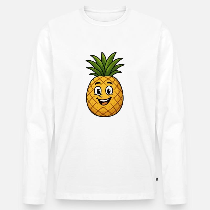 ananas comic - Männer Premium Bio Langarmshirt - Weiß