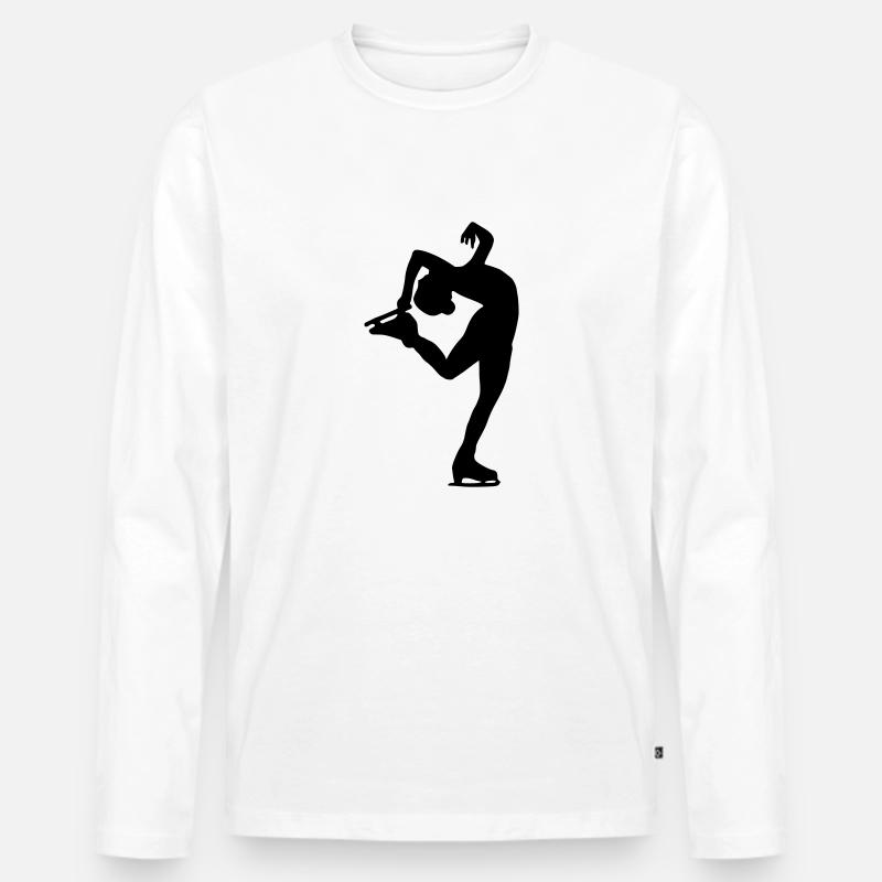 Eiskunstläuferin - Männer Premium Bio Langarmshirt - Weiß
