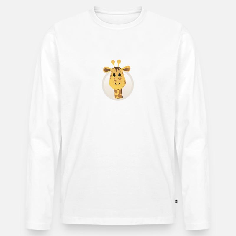 giraffe - Männer Premium Bio Langarmshirt - Weiß