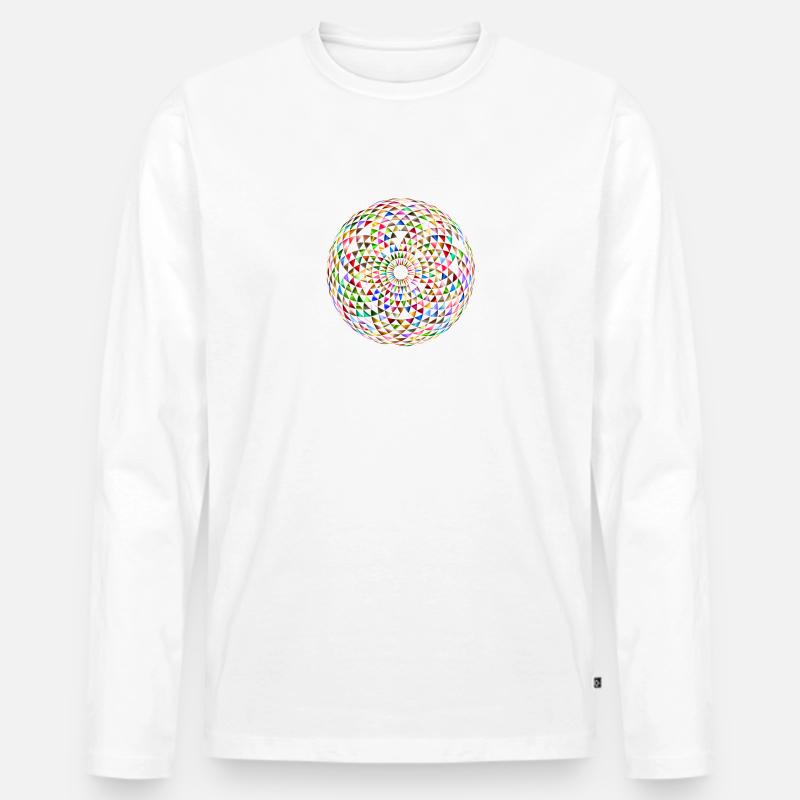 Mandala - Männer Premium Bio Langarmshirt - Weiß