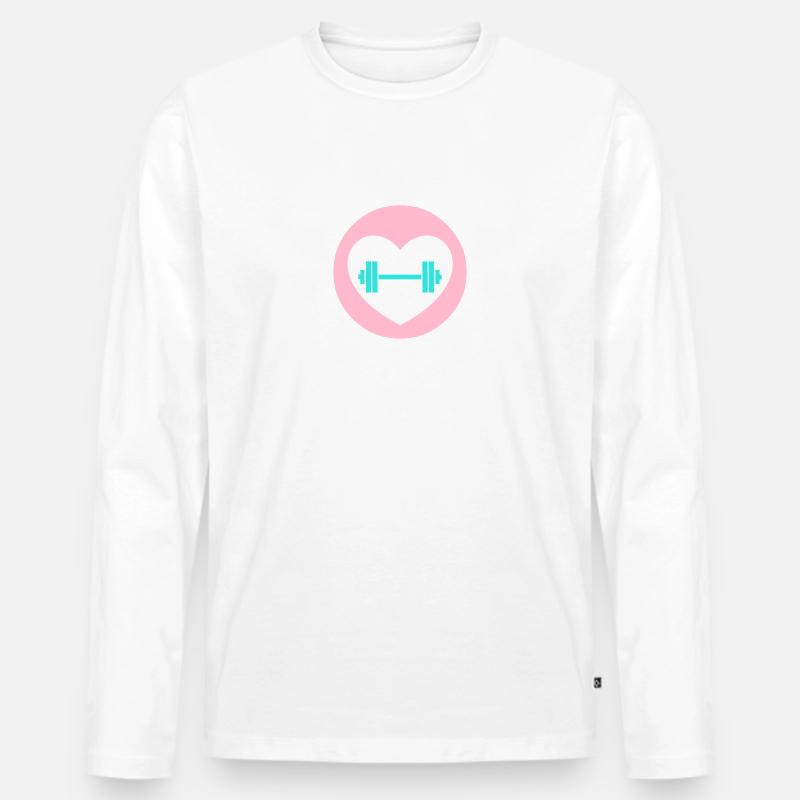 Workout - Männer Premium Bio Langarmshirt - Weiß