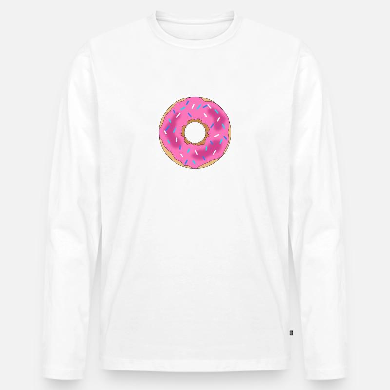 Donut - Männer Premium Bio Langarmshirt - Weiß