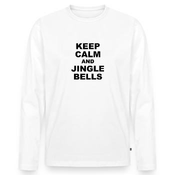 Keep calm and jingle bells - Männer Premium Bio Langarmshirt - Weiß - Vorne - Nico (187cm)