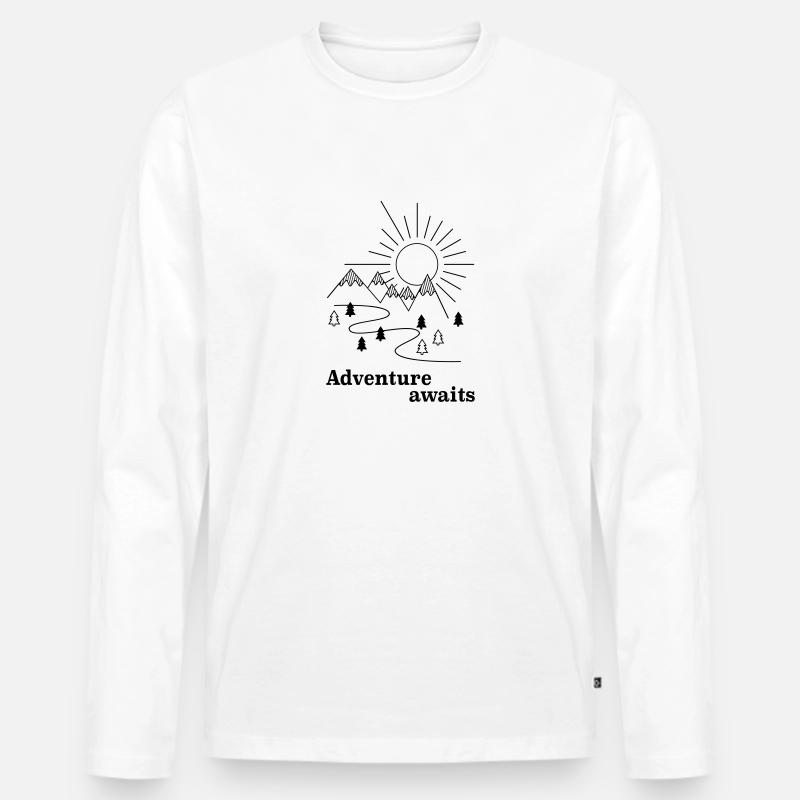 Abenteuer - Männer Premium Bio Langarmshirt - Weiß