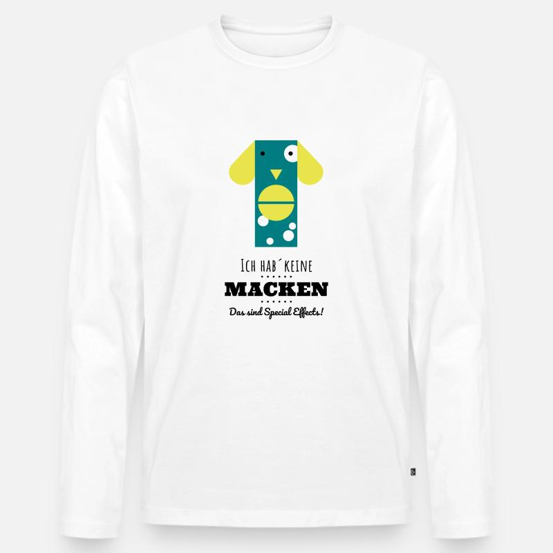 Tommy-hat-keine-Macken - Männer Premium Bio Langarmshirt - Weiß