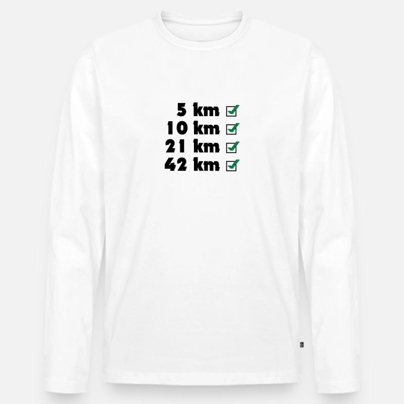 Marathon Checklist - Männer Premium Bio Langarmshirt - Weiß