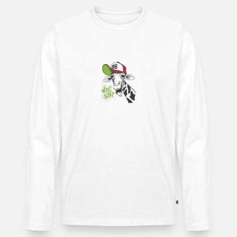 whats up giraffe - Männer Premium Bio Langarmshirt - Weiß