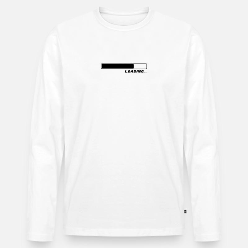 Loading Laden Ladebalken 2c - Männer Premium Bio Langarmshirt - Weiß