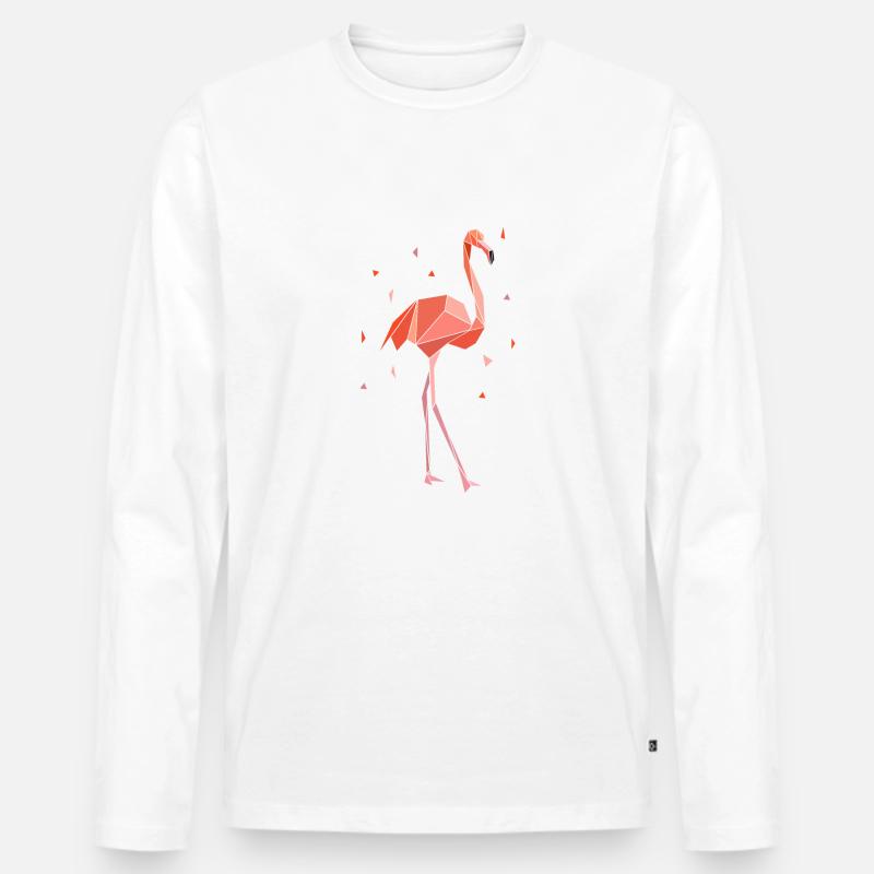 Flamingo - Männer Premium Bio Langarmshirt - Weiß