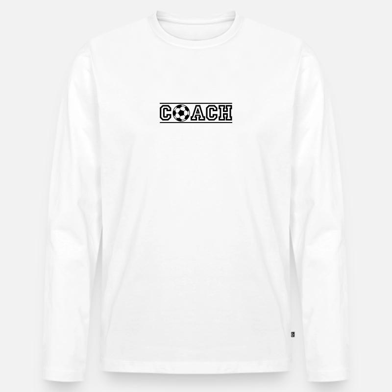 Fußballtrainer - Männer Premium Bio Langarmshirt - Weiß