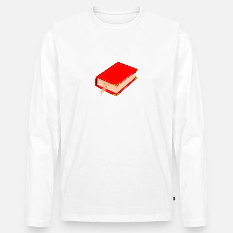 Buch - Männer Premium Bio Langarmshirt - Weiß