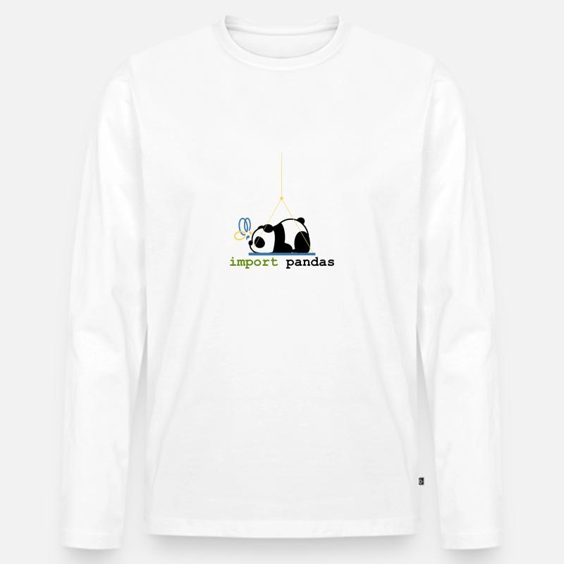 Python-Witze Pandas importieren Programmierung - Männer Premium Bio Langarmshirt - Weiß