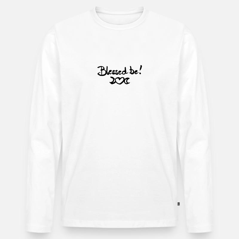 Blessed Be! - Männer Premium Bio Langarmshirt - Weiß