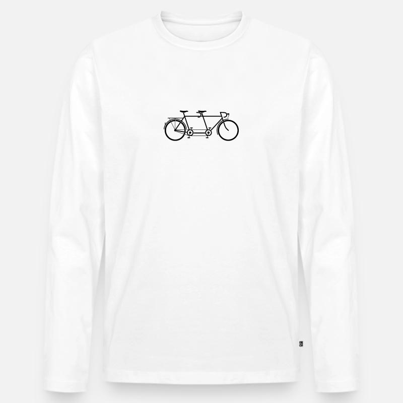 Tandemfahrrad - Männer Premium Bio Langarmshirt - Weiß