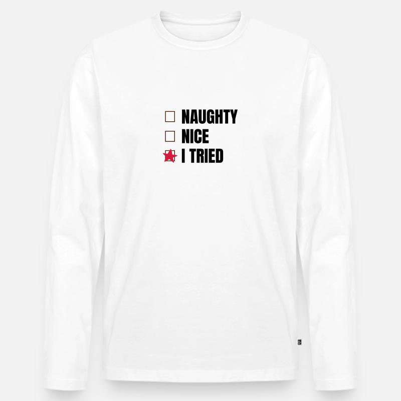 Weihnachten - Männer Premium Bio Langarmshirt - Weiß