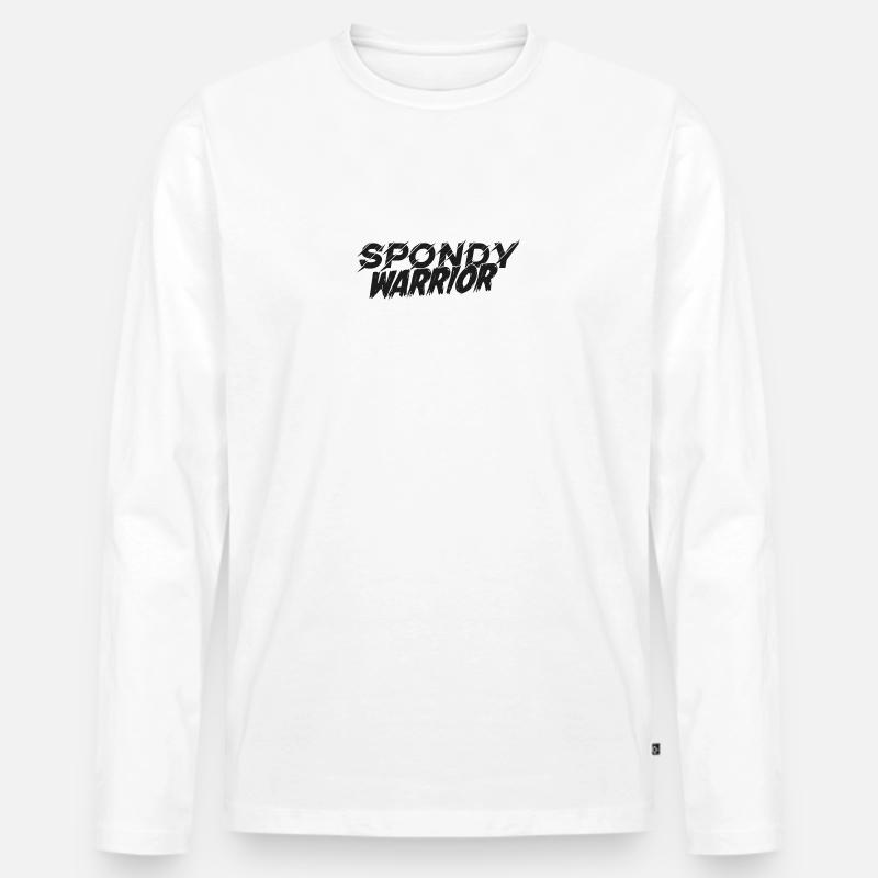 spondywarrior basic black - Männer Premium Bio Langarmshirt - Weiß