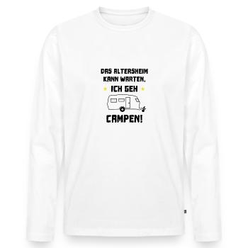 das altersheim kann warten - Männer Premium Bio Langarmshirt - Weiß - Vorne - Nico (187cm)