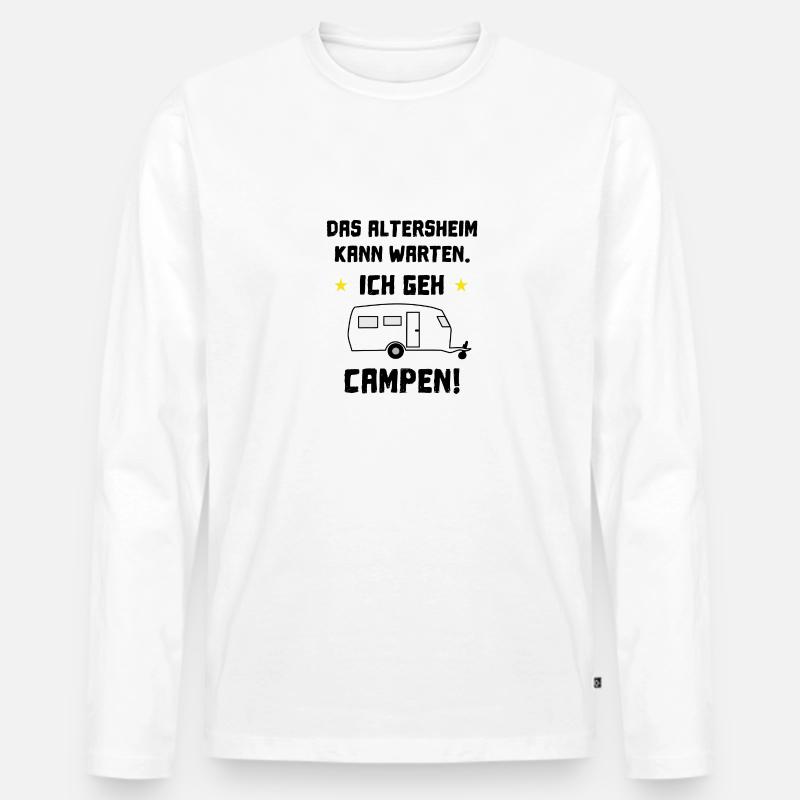 das altersheim kann warten - Männer Premium Bio Langarmshirt - Weiß