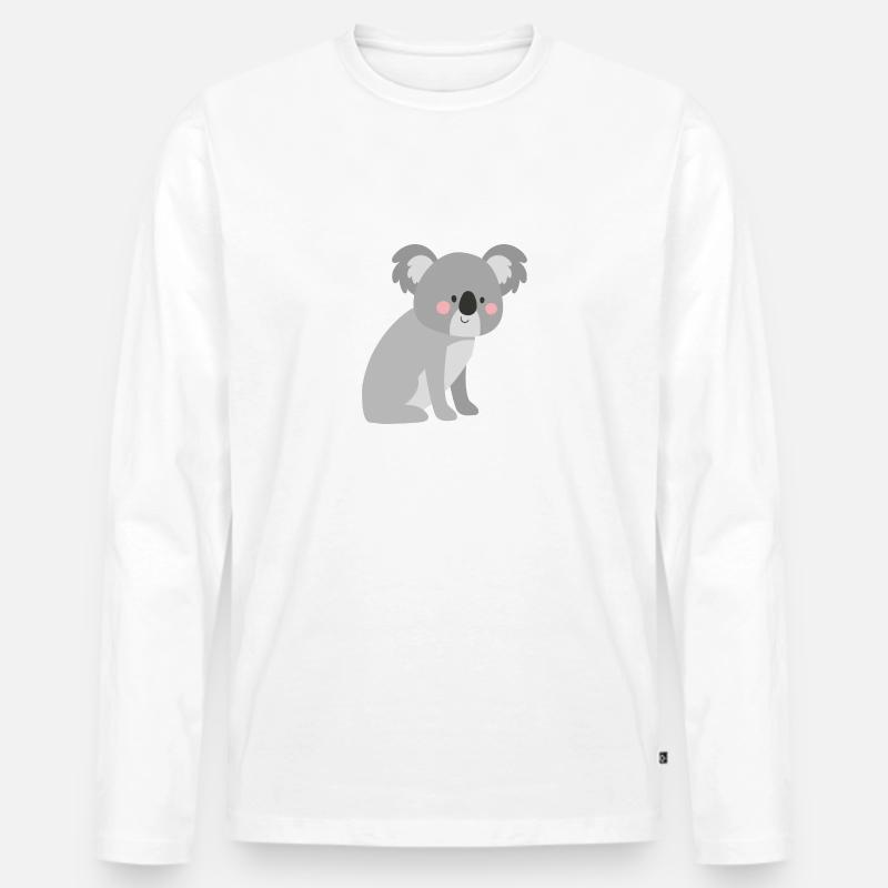Süßer Koala - Männer Premium Bio Langarmshirt - Weiß