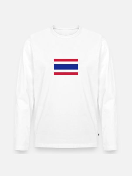 National Flag Of Thailand - Men's Premium Organic Long Sleeve Shirt - white
