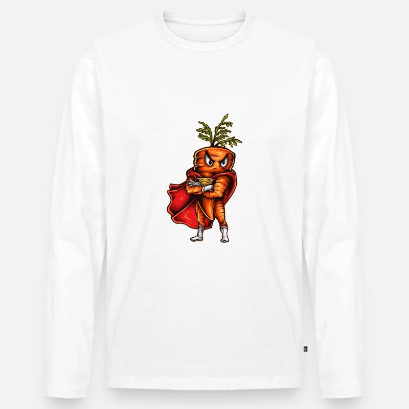 Super Karotte - Männer Premium Bio Langarmshirt - Weiß