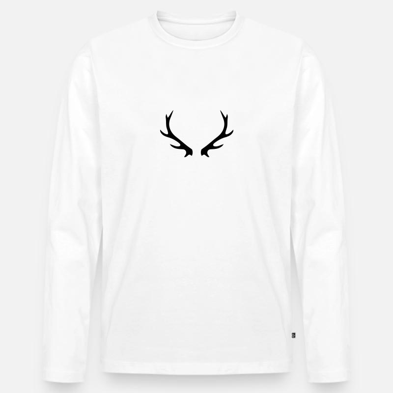 antler - Men's Premium Organic Long Sleeve Shirt - white