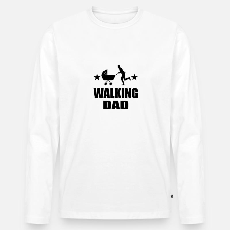 Papa - Männer Premium Bio Langarmshirt - Weiß