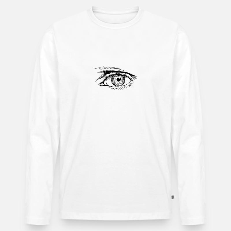 Auge - Männer Premium Bio Langarmshirt - Weiß