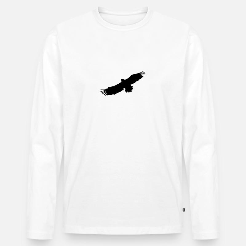 Adler - Männer Premium Bio Langarmshirt - Weiß