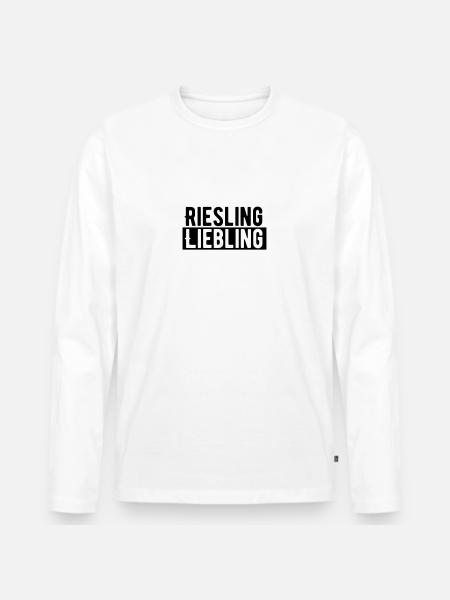Riesling Liebling - Männer Premium Bio Langarmshirt - Weiß