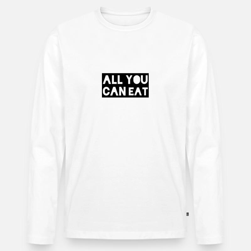 all you can eat - Männer Premium Bio Langarmshirt - Weiß