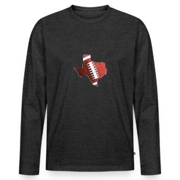 Le vrai football dans la carte de l’État du Texas - T-shirt manches longues Premium bio Homme - anthracite chiné - Devant - Nico (187cm)