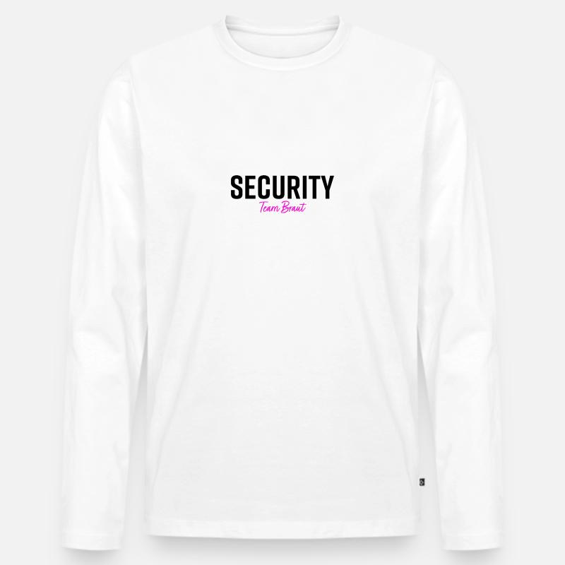 Security Team Braut - Männer Premium Bio Langarmshirt - Weiß