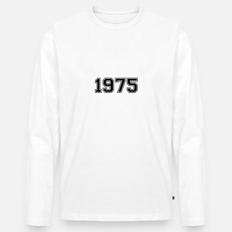 1975 - Männer Premium Bio Langarmshirt - Weiß