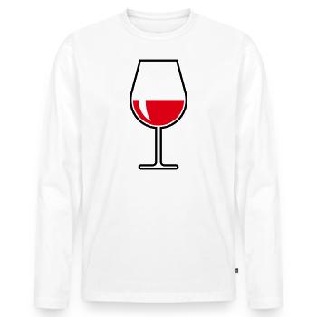 Rotweinglas Bauchig Zu (Rotwein / Wein / 2C) - Männer Premium Bio Langarmshirt - Weiß - Vorne - Nico (187cm)