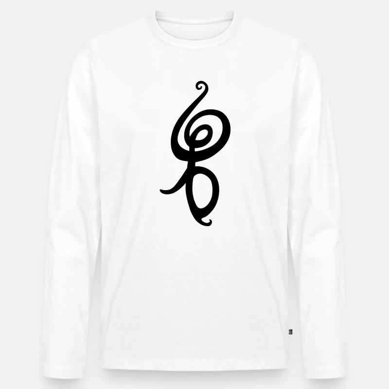 Hakuna Matata - African Symbol - Männer Premium Bio Langarmshirt - Weiß