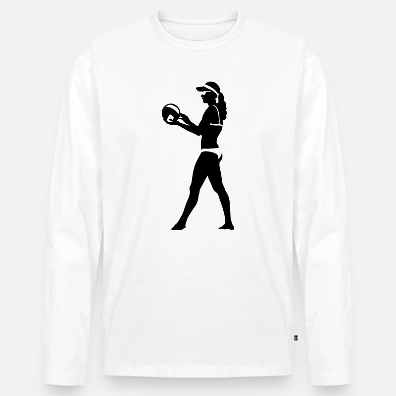 Beachvolleyball - Männer Premium Bio Langarmshirt - Weiß