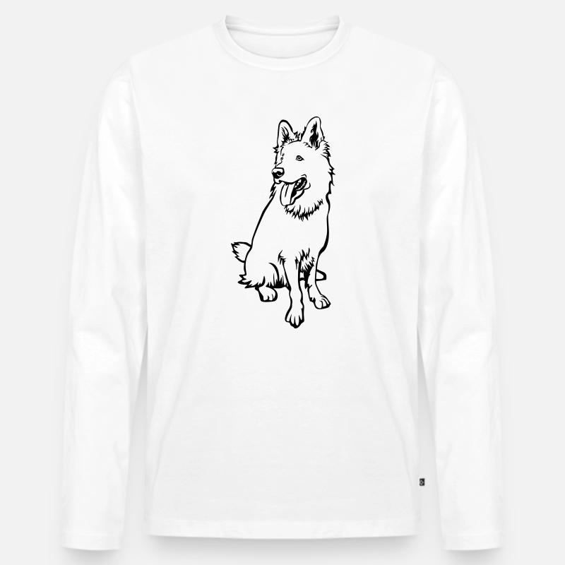 Schweizer Schäferhund - Männer Premium Bio Langarmshirt - Weiß