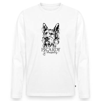 PICARDY SHEEPDOG Portrait Dogs Dog Wilsigns - Men's Premium Organic Long Sleeve Shirt - white - Front - Nico (187cm)