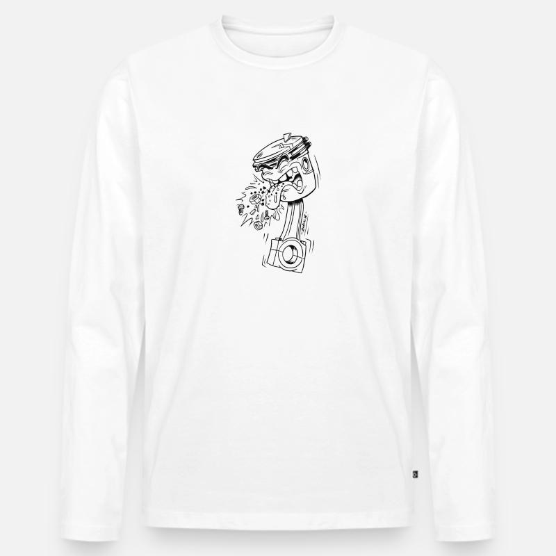 Piston Jam - Männer Premium Bio Langarmshirt - Weiß