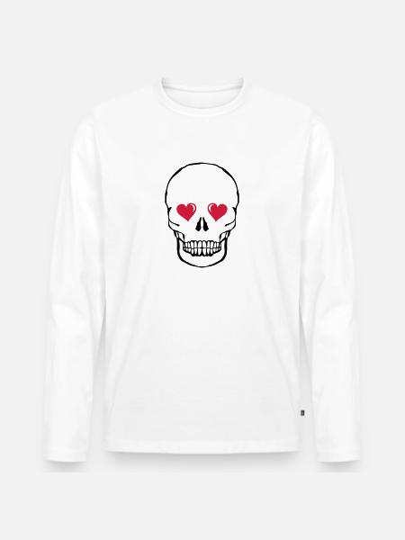 skull love 002 - Men's Premium Organic Long Sleeve Shirt - white