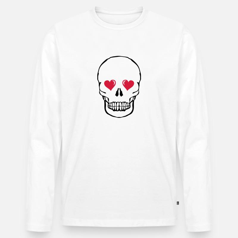 skull love 002 - Männer Premium Bio Langarmshirt - Weiß